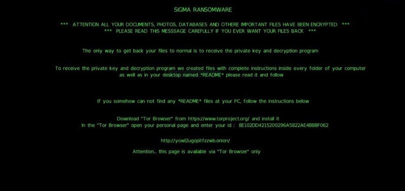 Craigslist Malspam distributing Sigma Ransomware