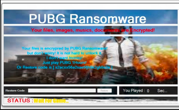 PUBG Ransomware: An Innocuous Ransomware Decrypted by Playing Video Game