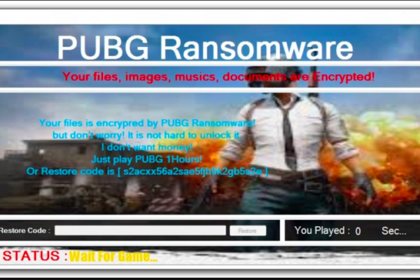 PUBG Ransomware: An Innocuous Ransomware Decrypted by Playing Video Game